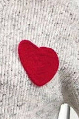 Mock Turtleneck Valentine's Day Heart Pattern Sweater